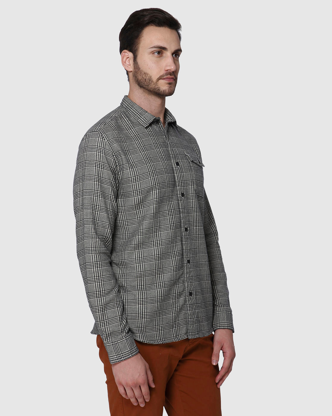 Black Check Full Sleeves Shirt