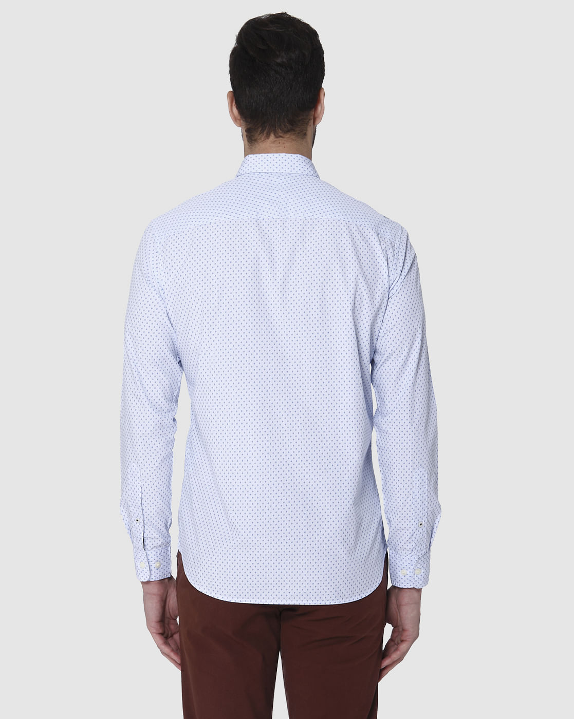 Blue Printed Full Sleeves Shirt