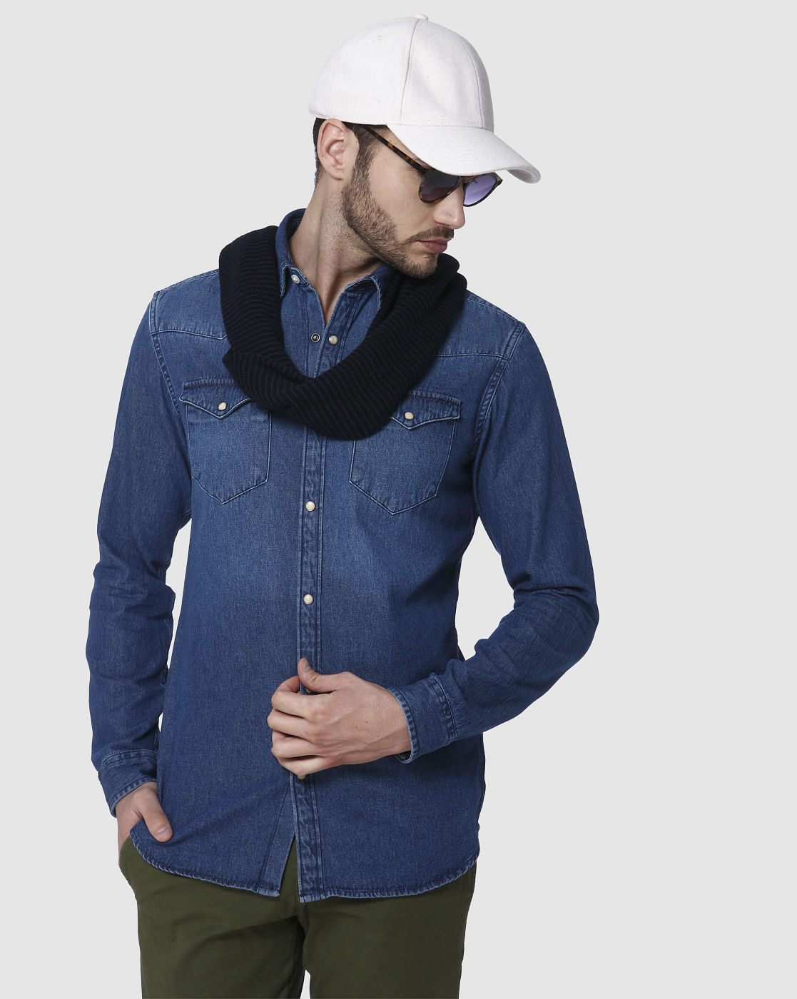 Blue Full Sleeves Denim Shirt