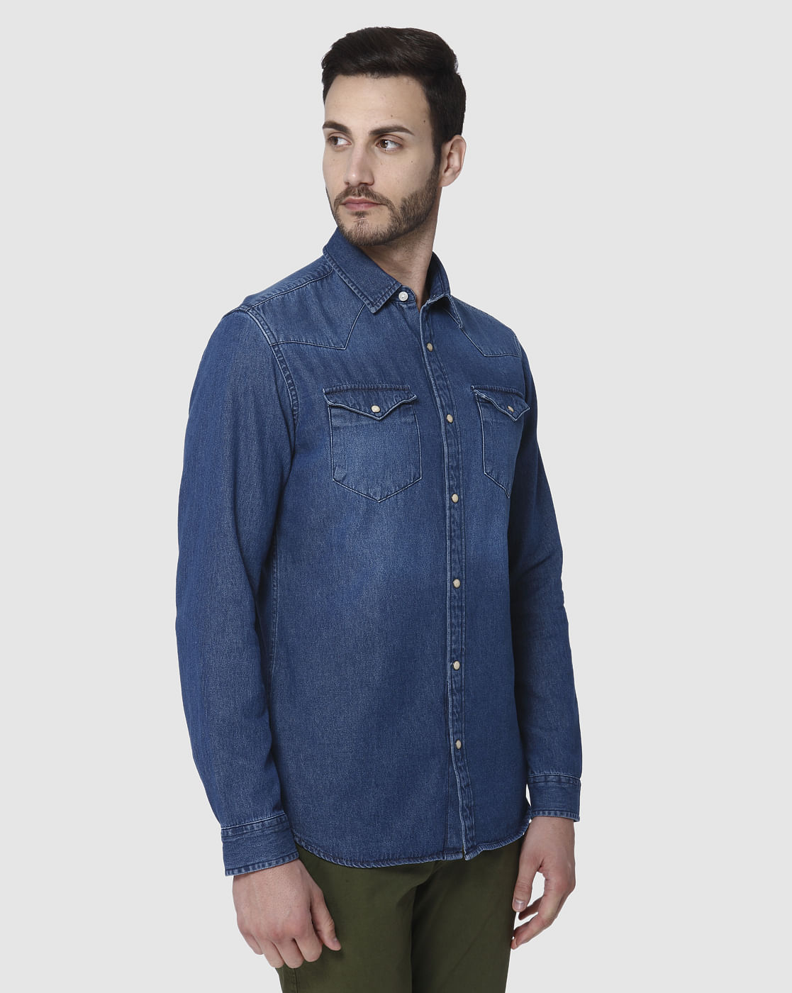 Blue Full Sleeves Denim Shirt