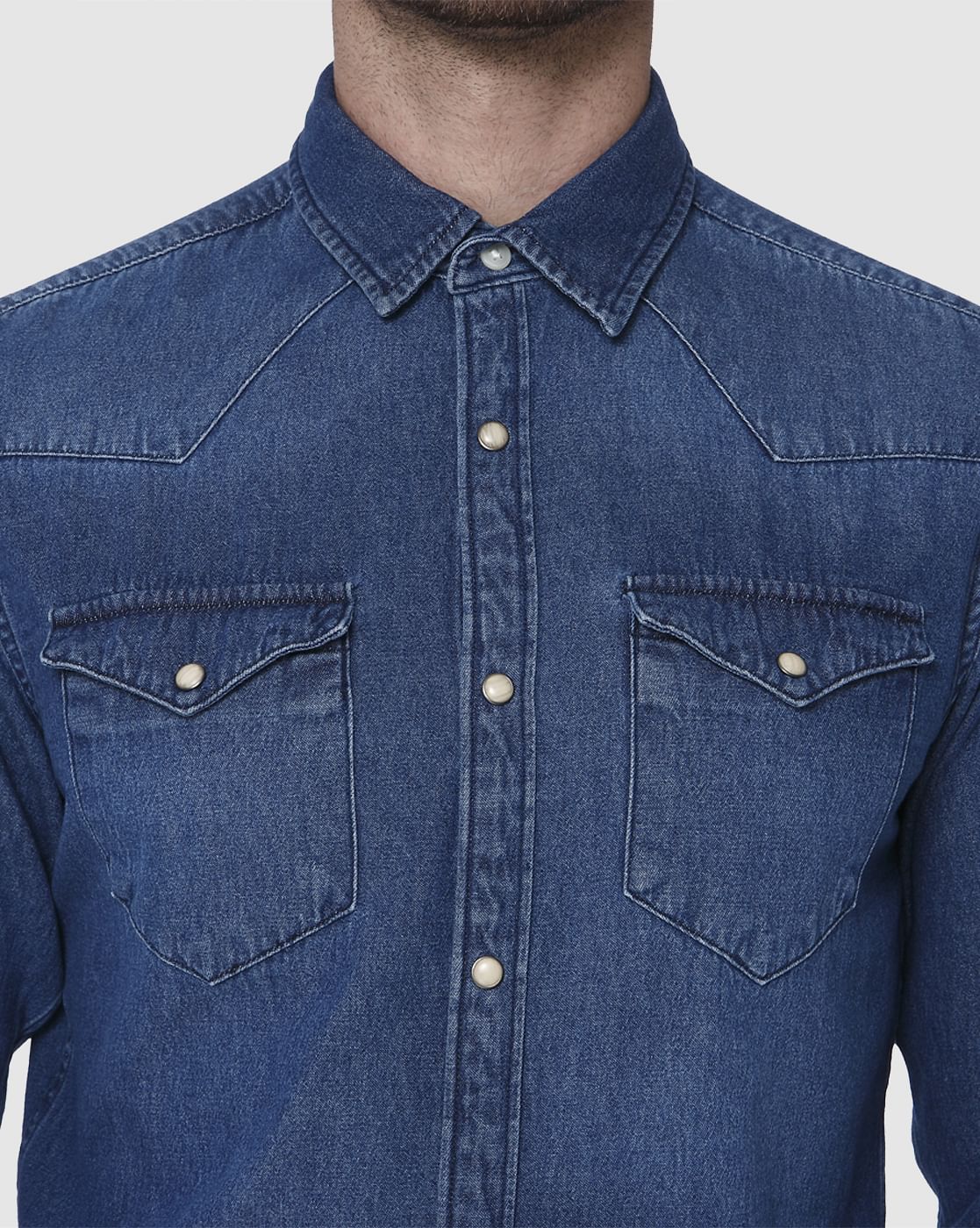 Blue Full Sleeves Denim Shirt