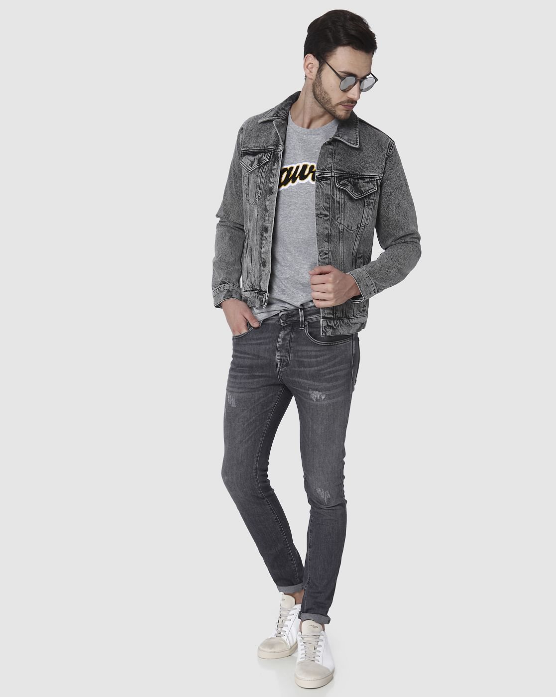 Black Washed Denim Jacket