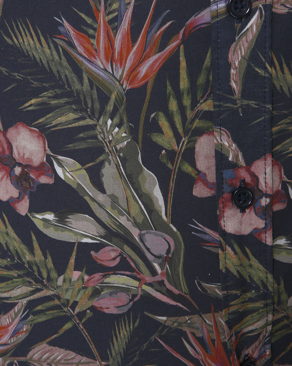 Black Floral Print Full Sleeves Shirt