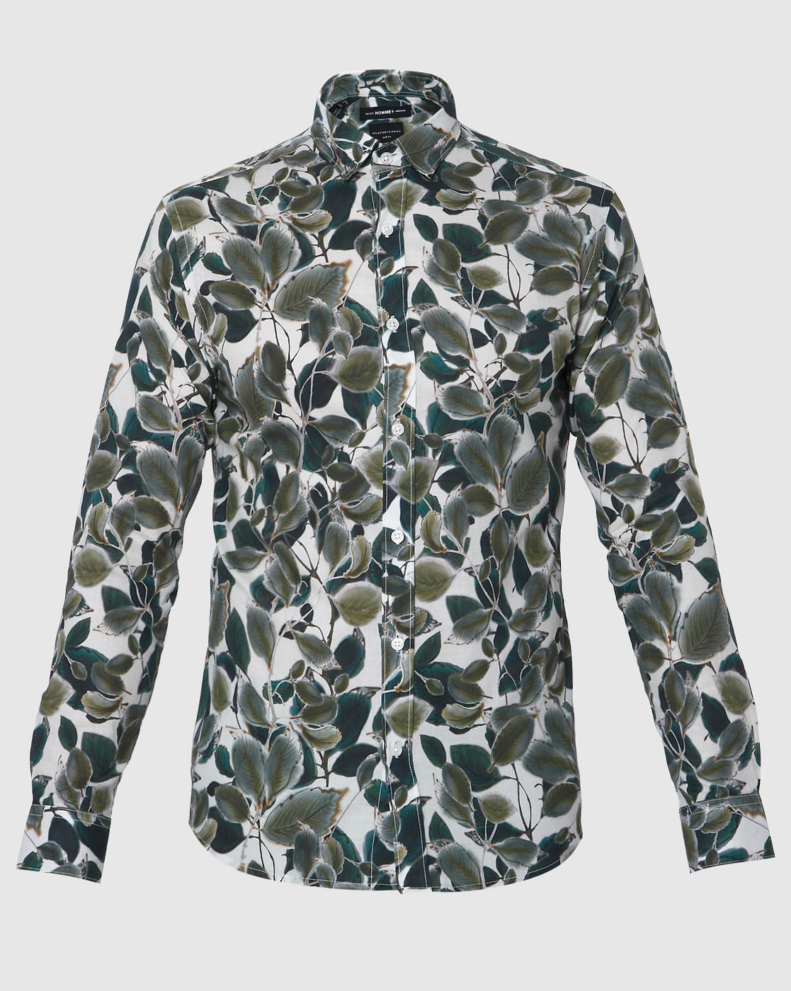 White All Over Print Full Sleeves Shirt