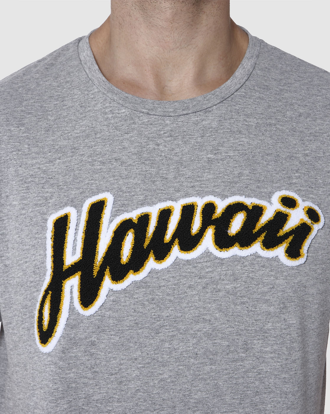 Grey Printed Crew Neck T-Shirt