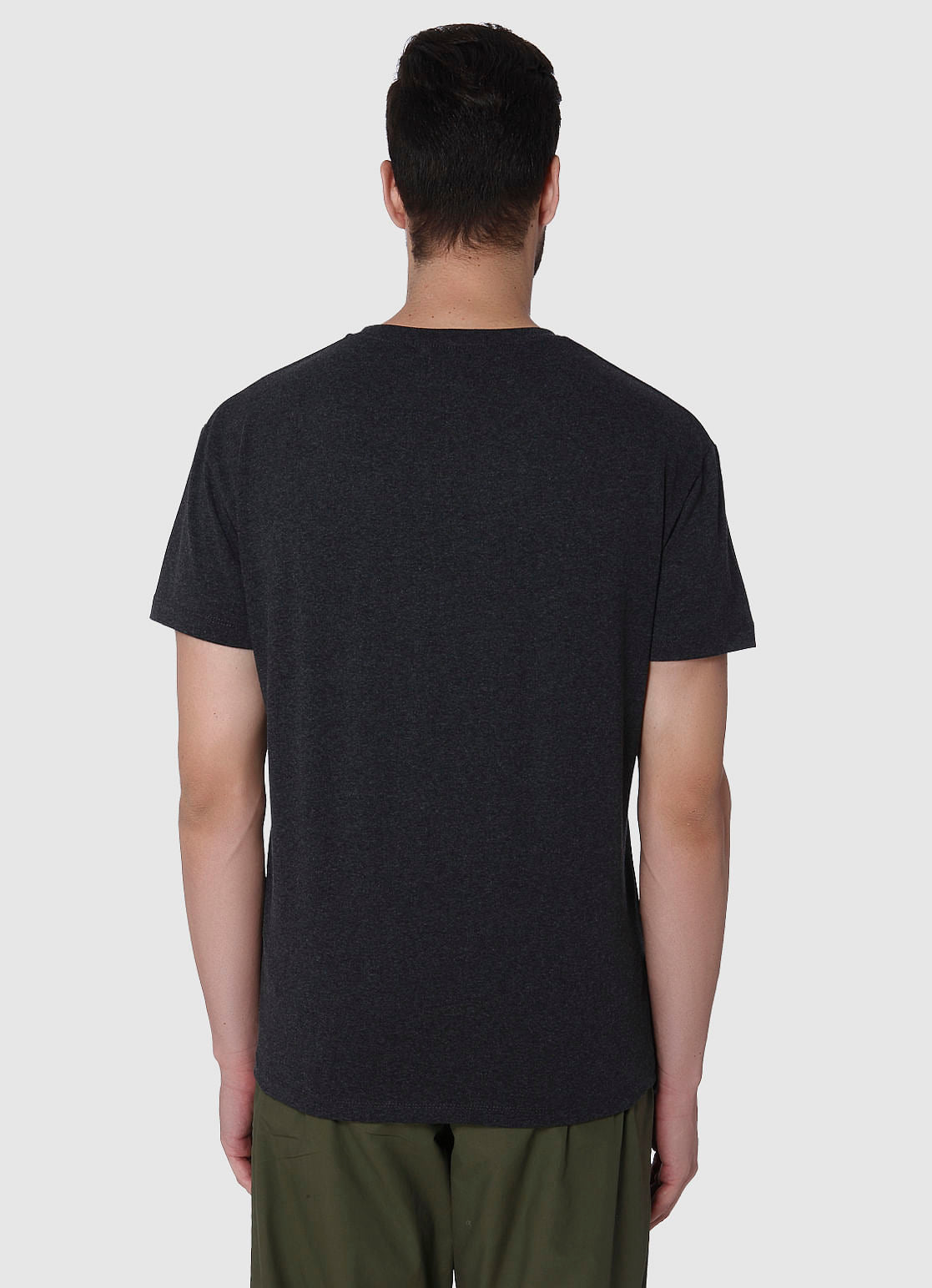 Grey Printed Crew Neck T-Shirt