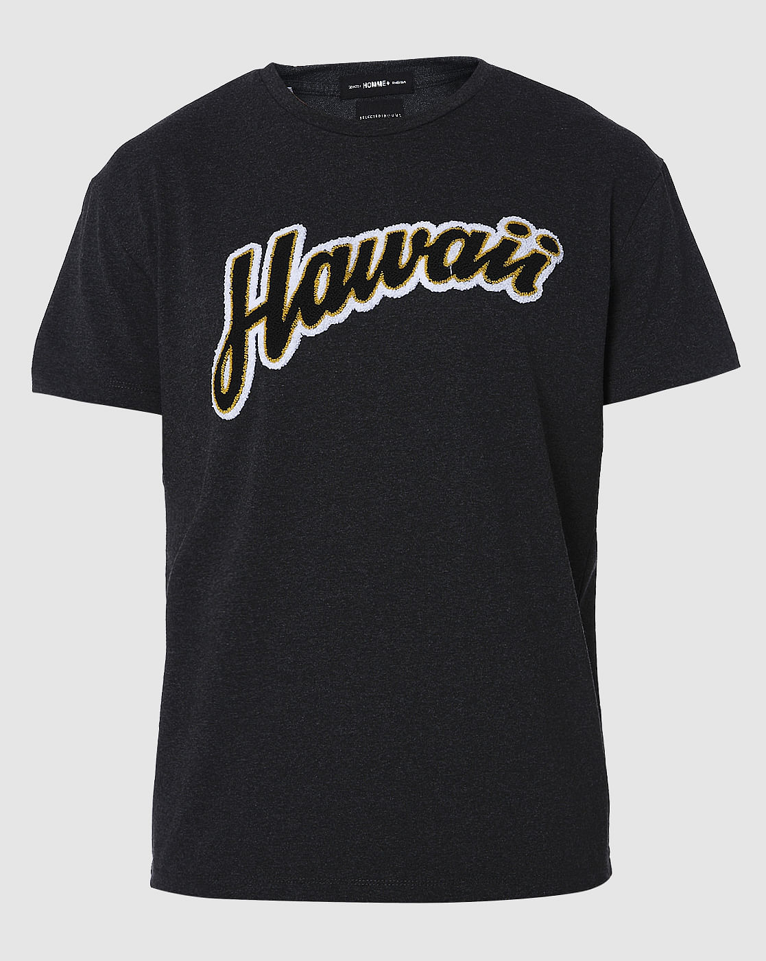 Grey Printed Crew Neck T-Shirt