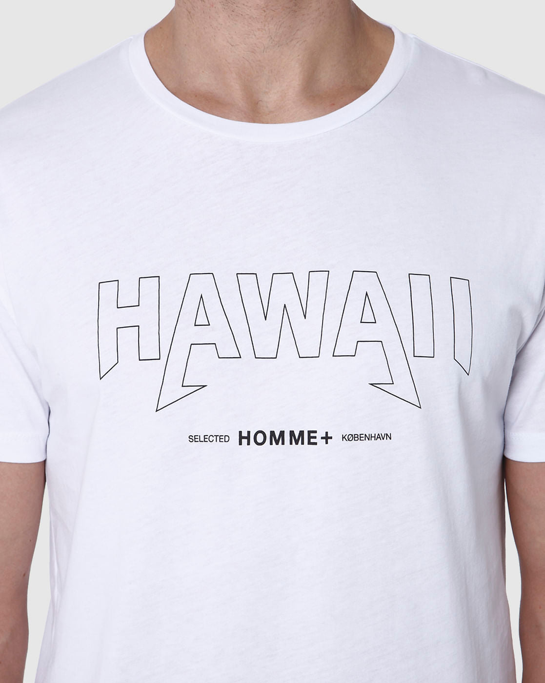 White Printed Crew Neck T-Shirt