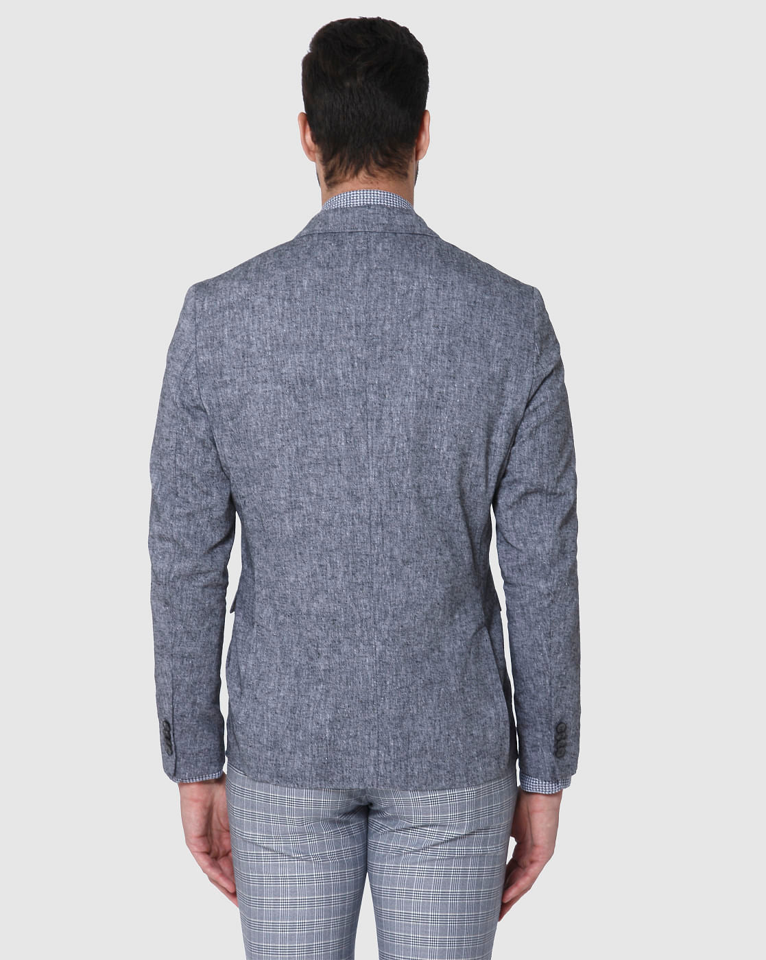 Grey Textured Formal Blazer