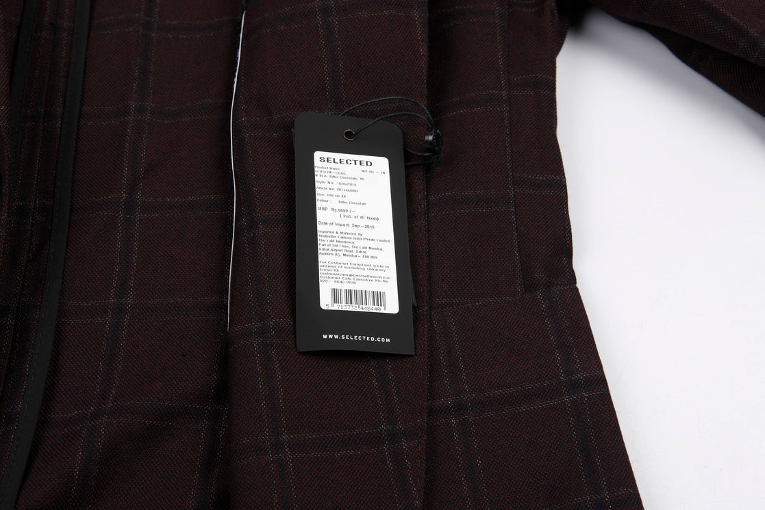 Burgundy Check Blazer