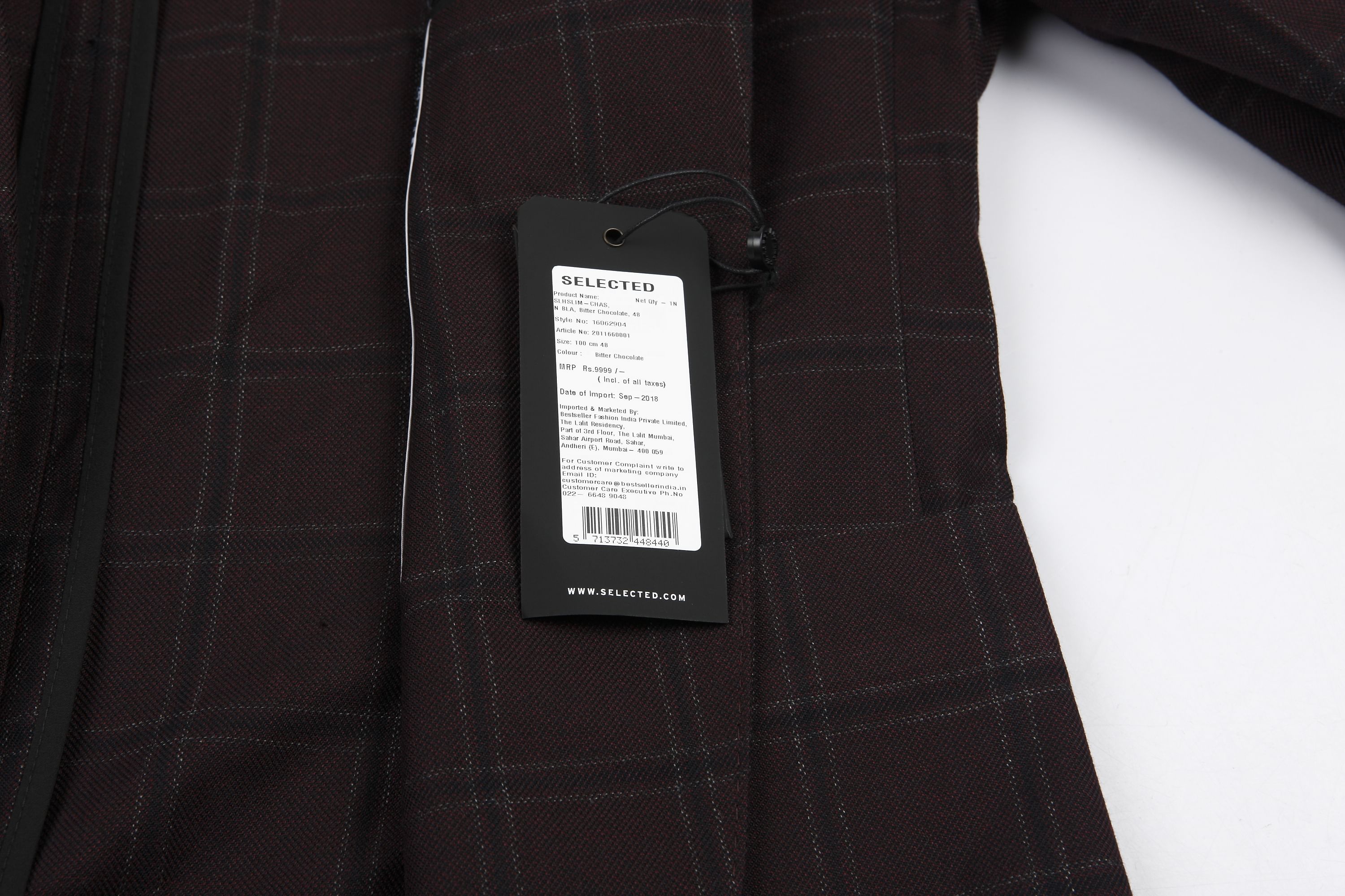 Burgundy Check Blazer