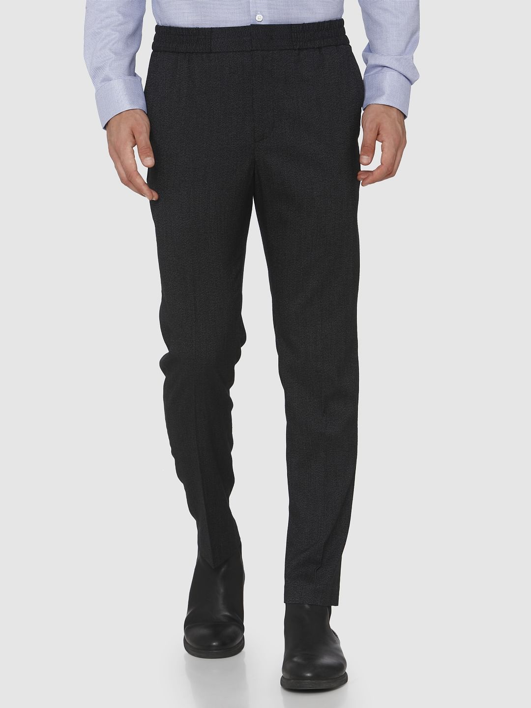 Black Tapered Fit Trousers