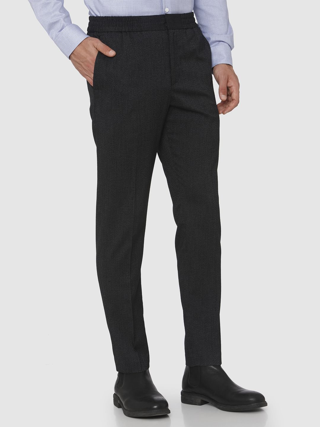 Black Tapered Fit Trousers