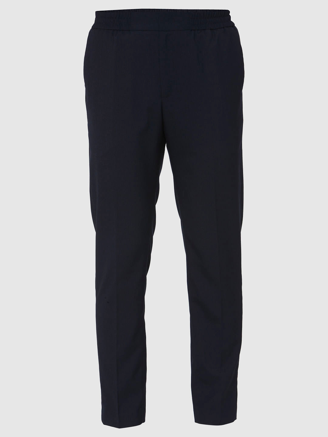 Navy Blue Tapered Fit Trousers