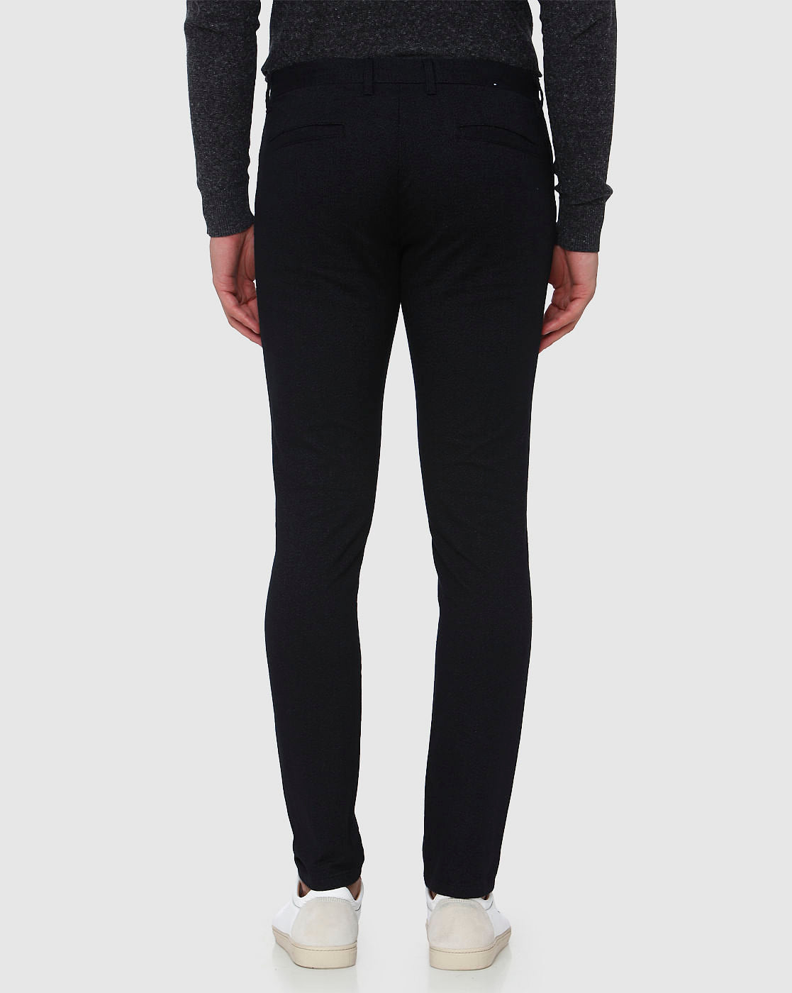 Black Mid Rise Slim Fit Trousers
