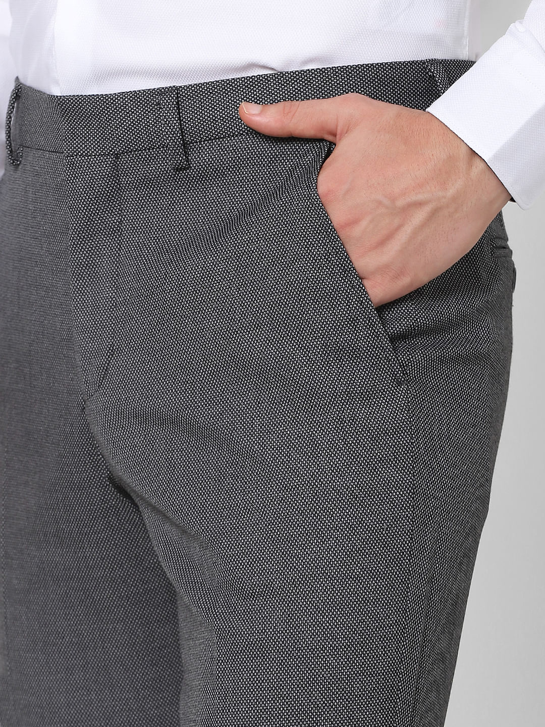Grey Slim Fit Trousers