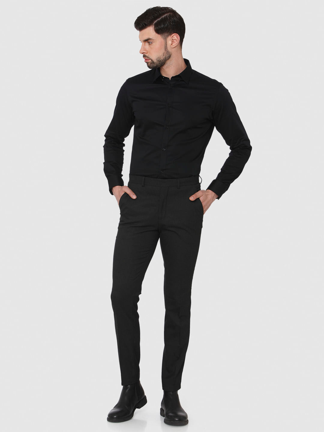 Black Slim Fit Formal Trousers