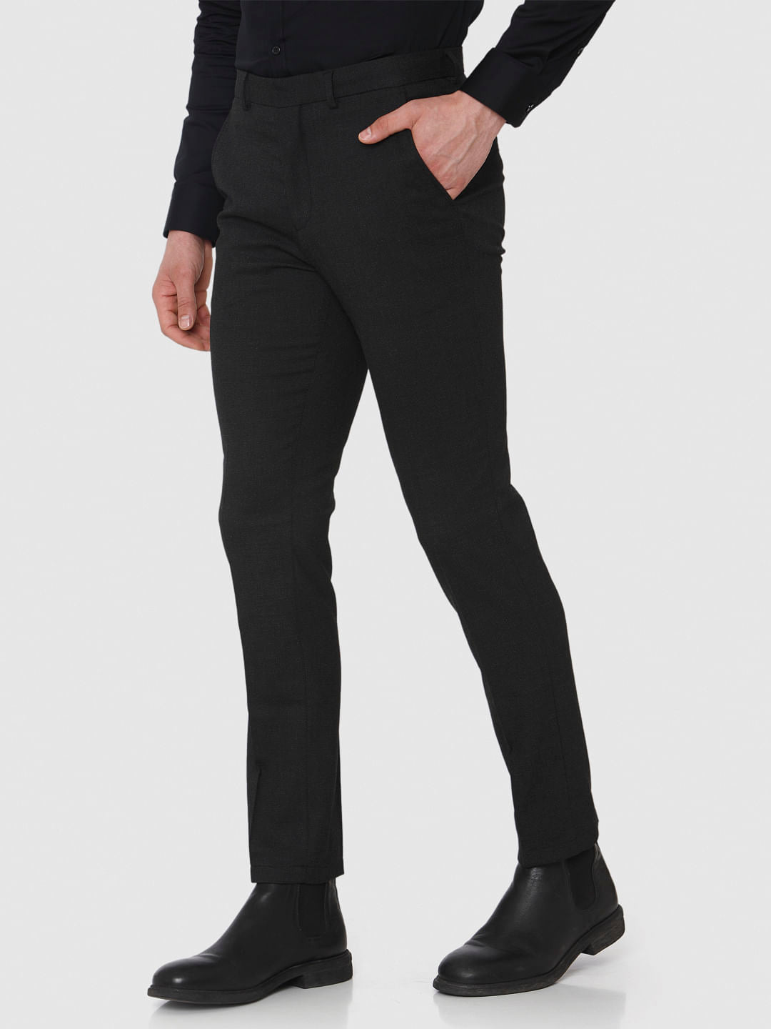 Black Slim Fit Formal Trousers