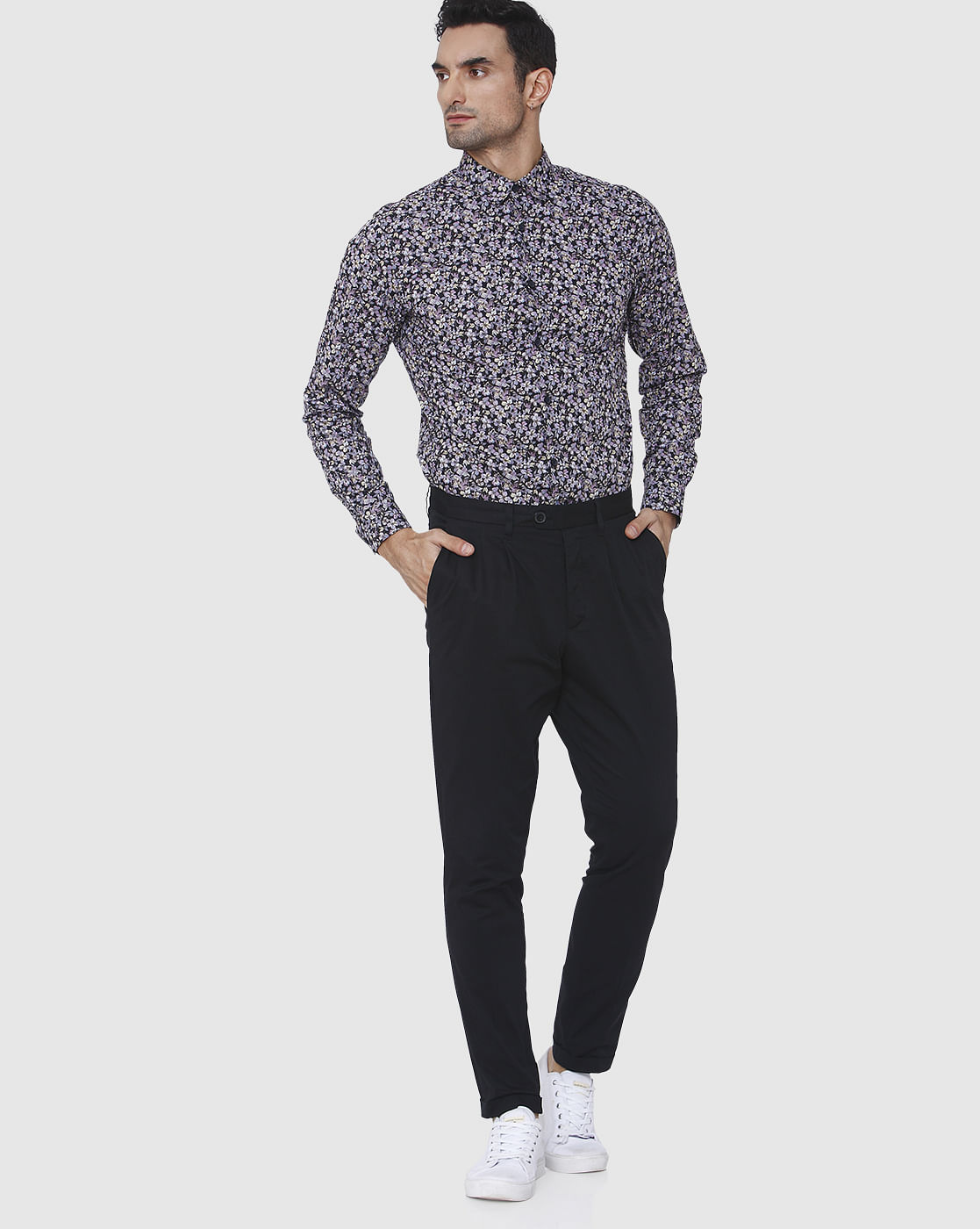 Black Tapered Fit Pants