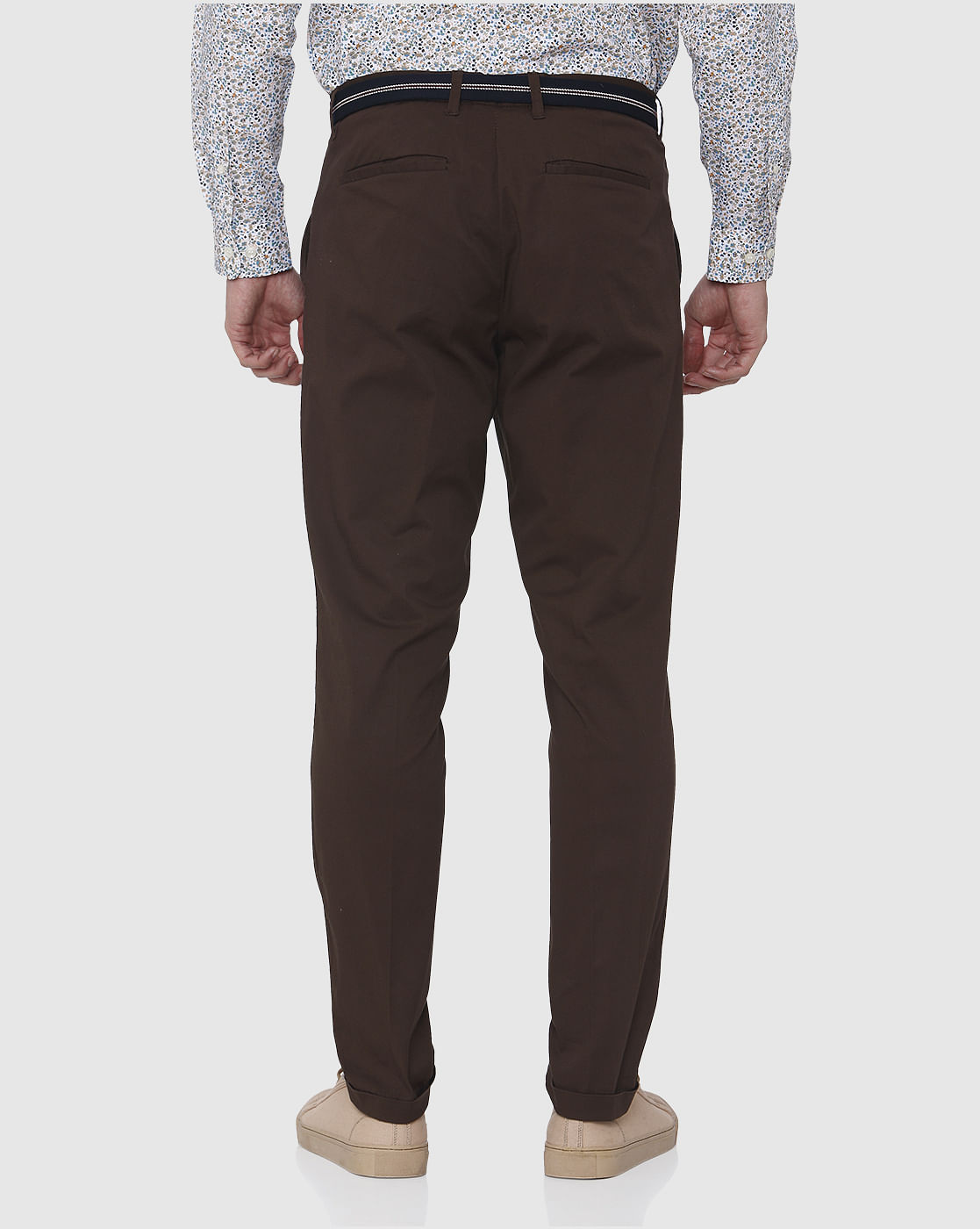 Dark Brown Tapered Fit Pants