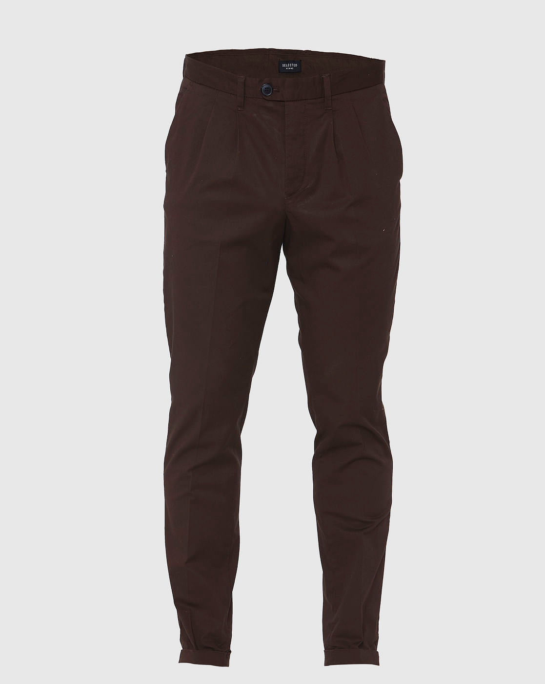 Dark Brown Tapered Fit Pants