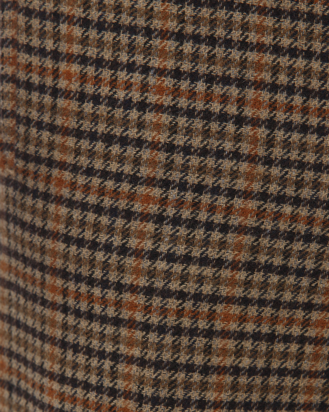 Brown Check Straight Fit Pants