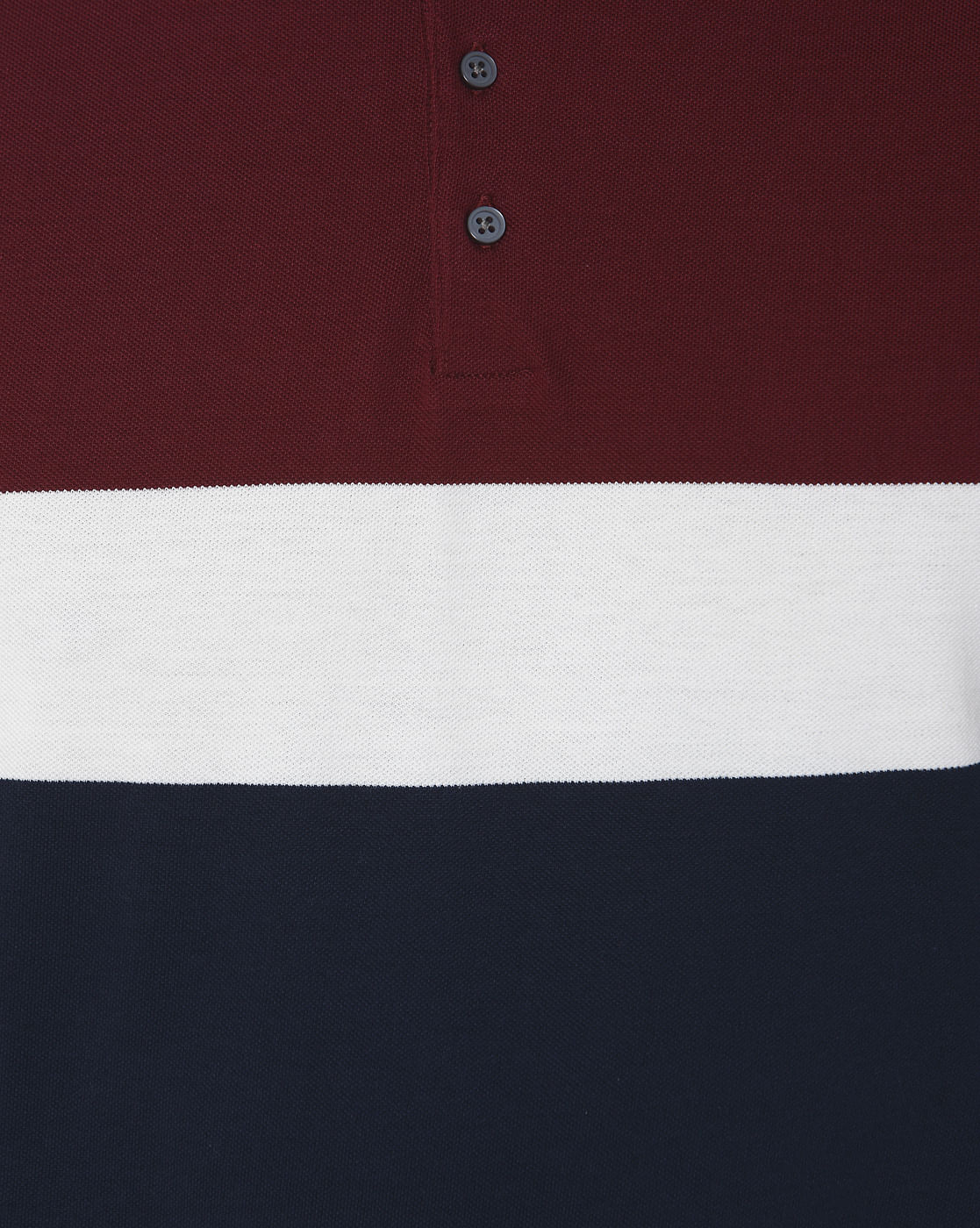 Burgundy Colourblocked Polo Neck T-Shirt