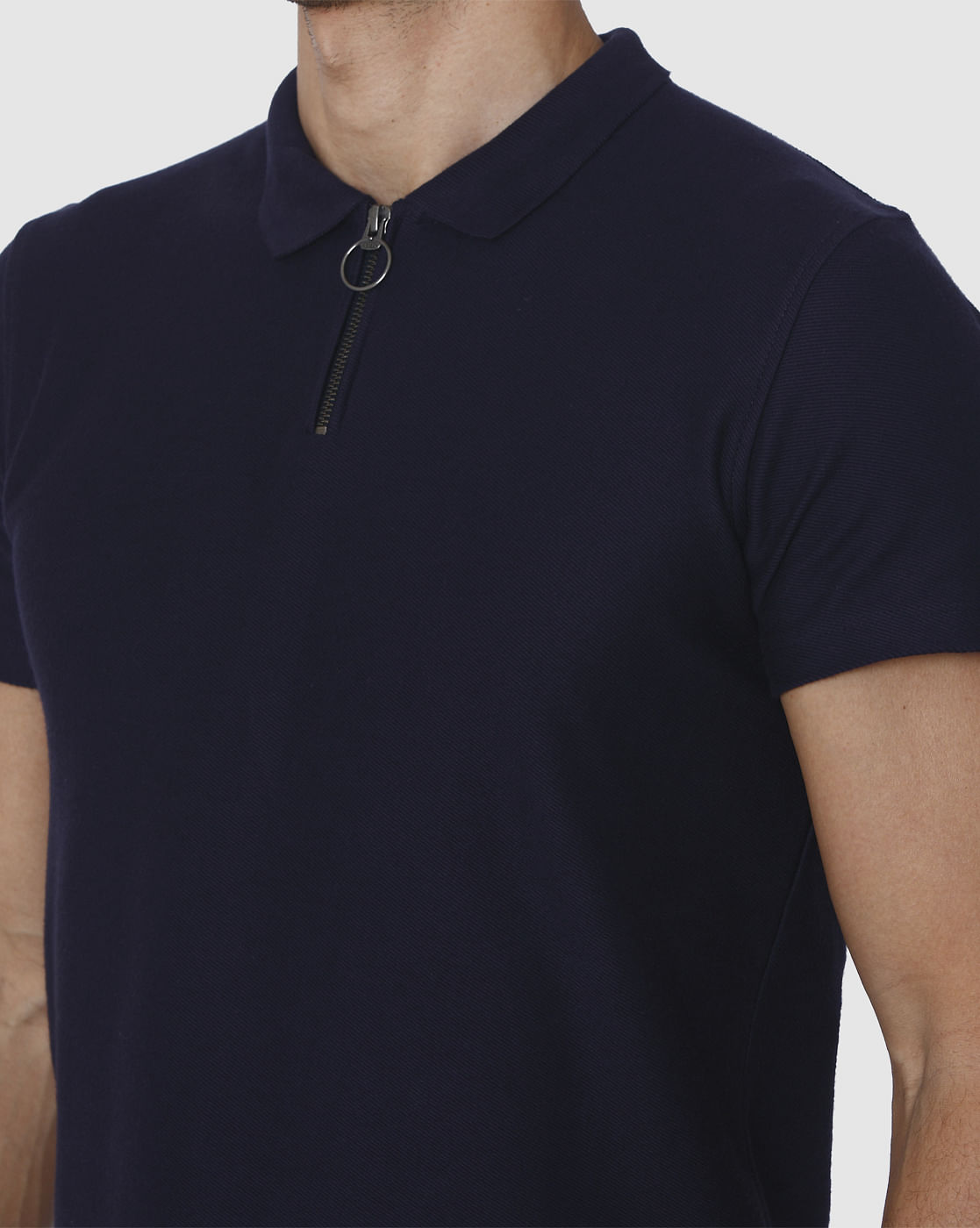 Blue Polo Neck T-Shirt