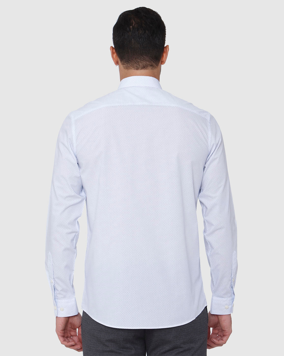 White Printed Full Sleeves Shirt