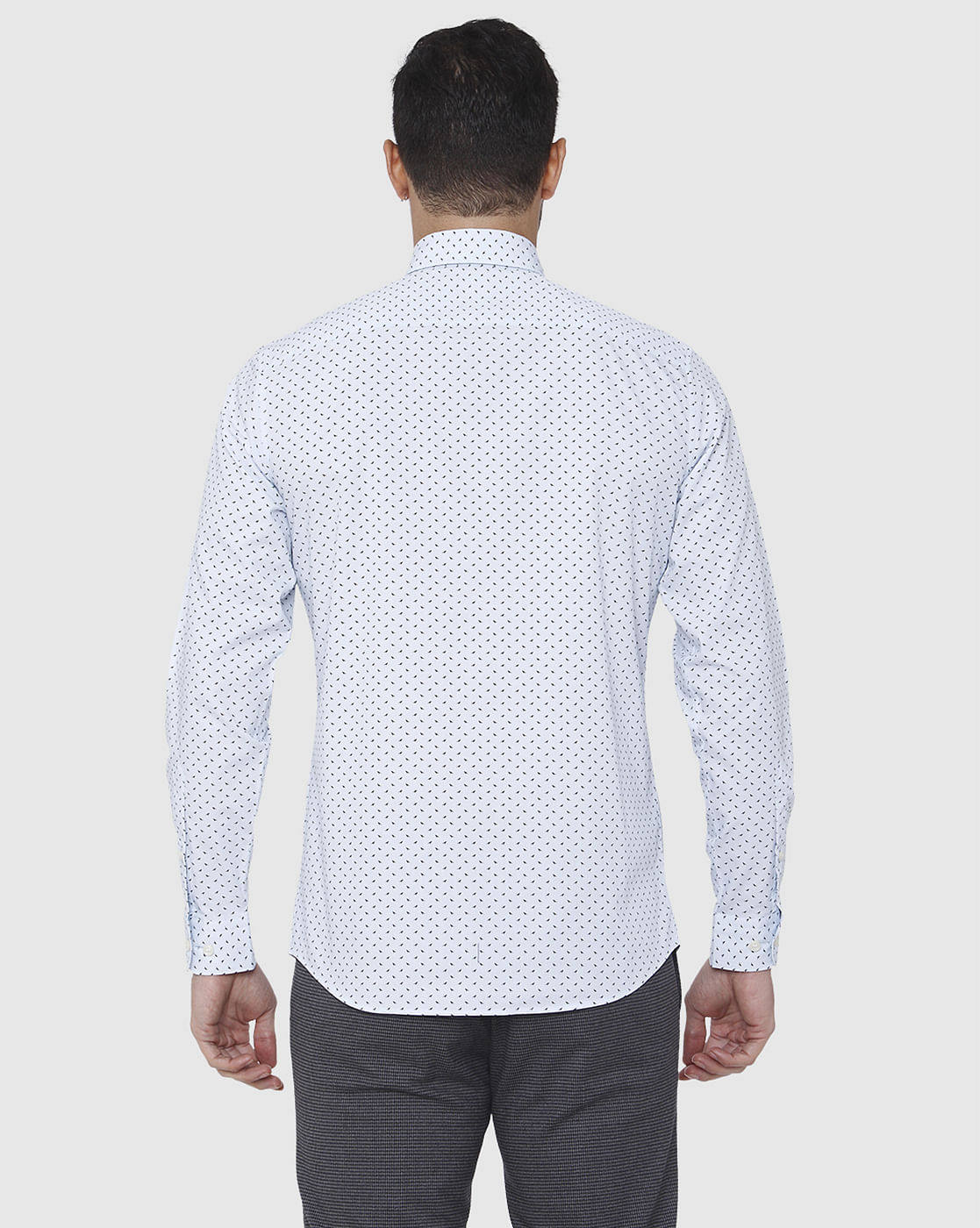 Blue Printed Full Sleeves Shirt
