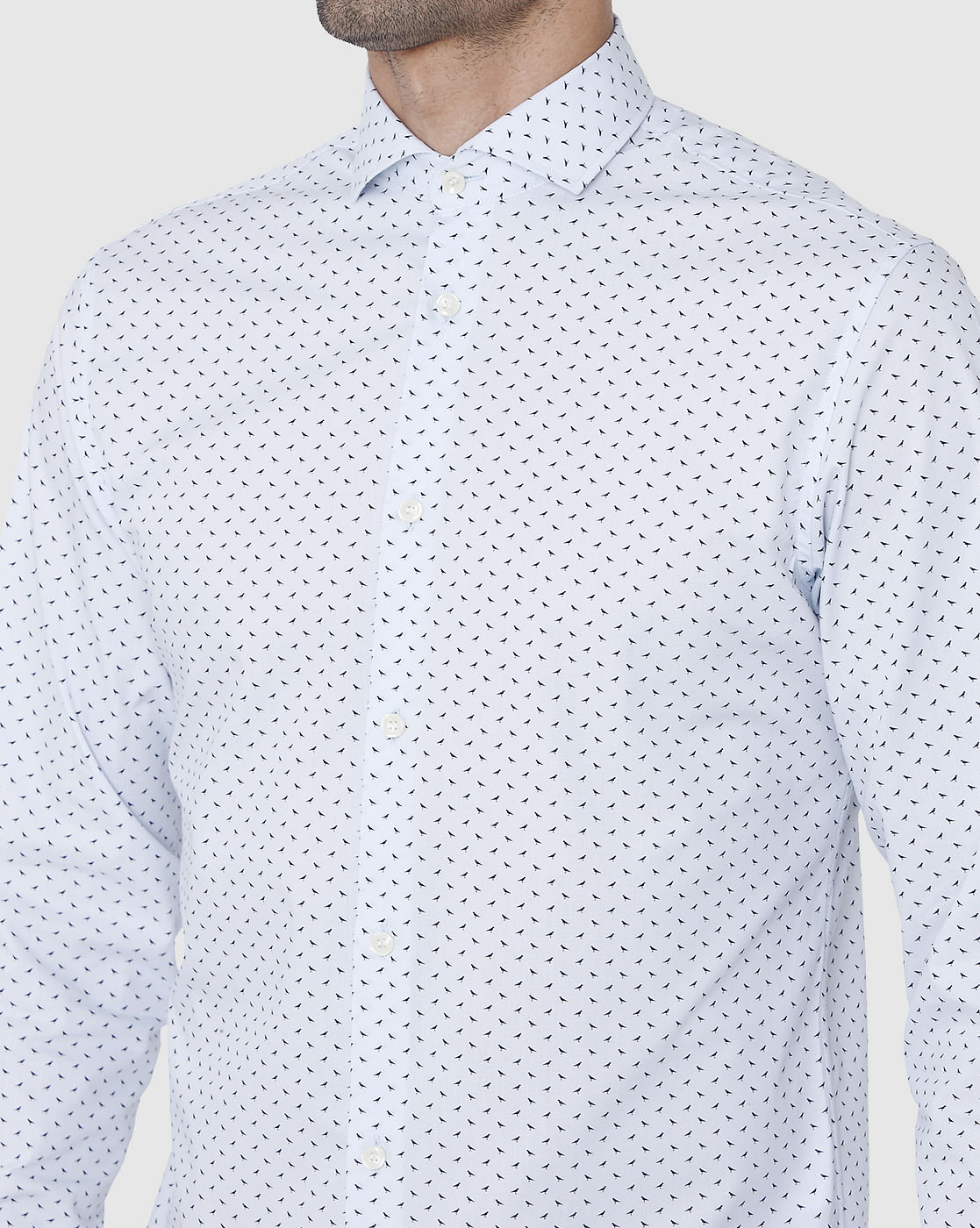 Blue Printed Full Sleeves Shirt