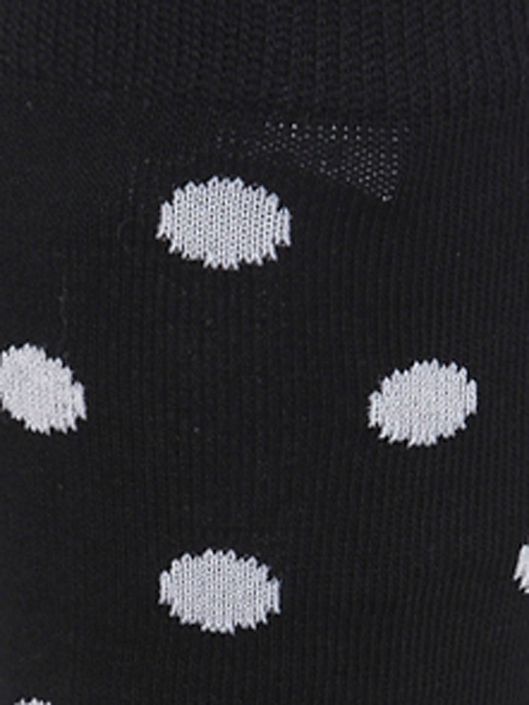 Black Polka Dot Print Mid Calf Length Socks