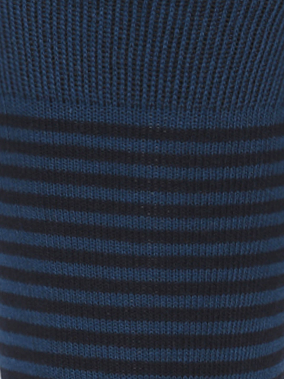 Dark Blue Striped Mid Calf Length Socks