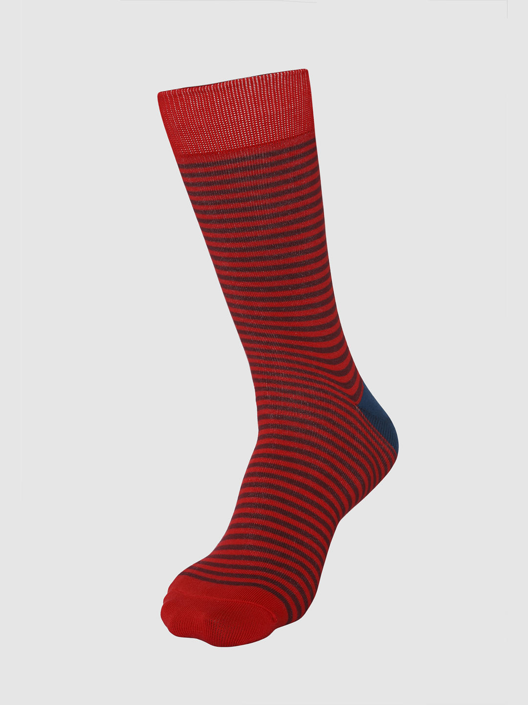 Red Striped Mid Calf Length Socks