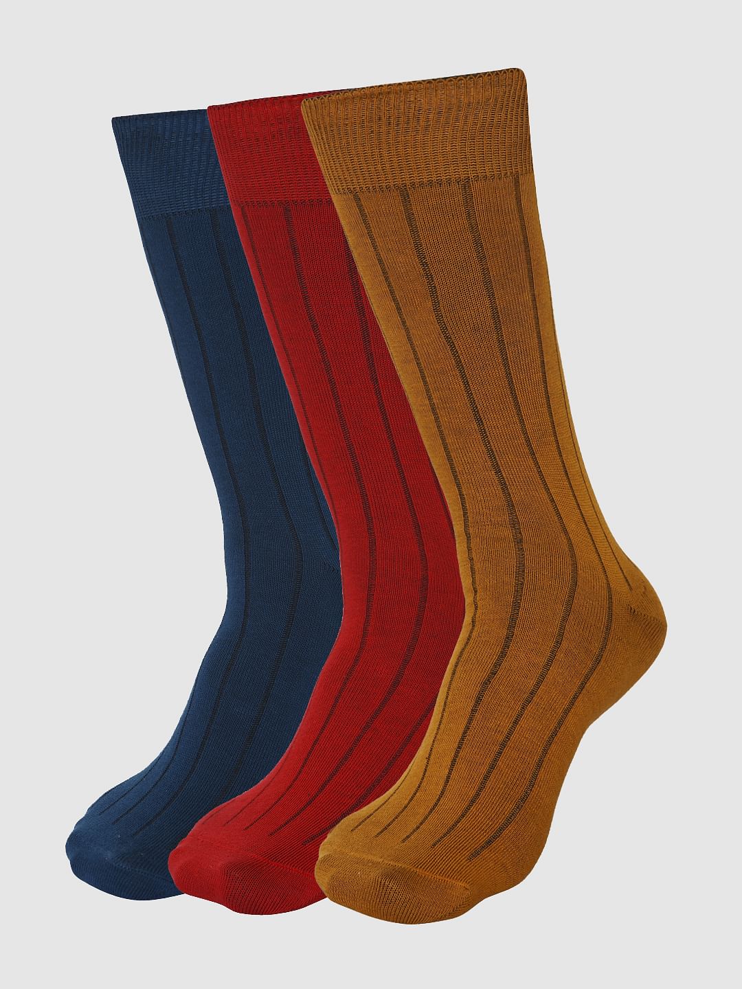 Pack Of Three Mid Calf Length Socks