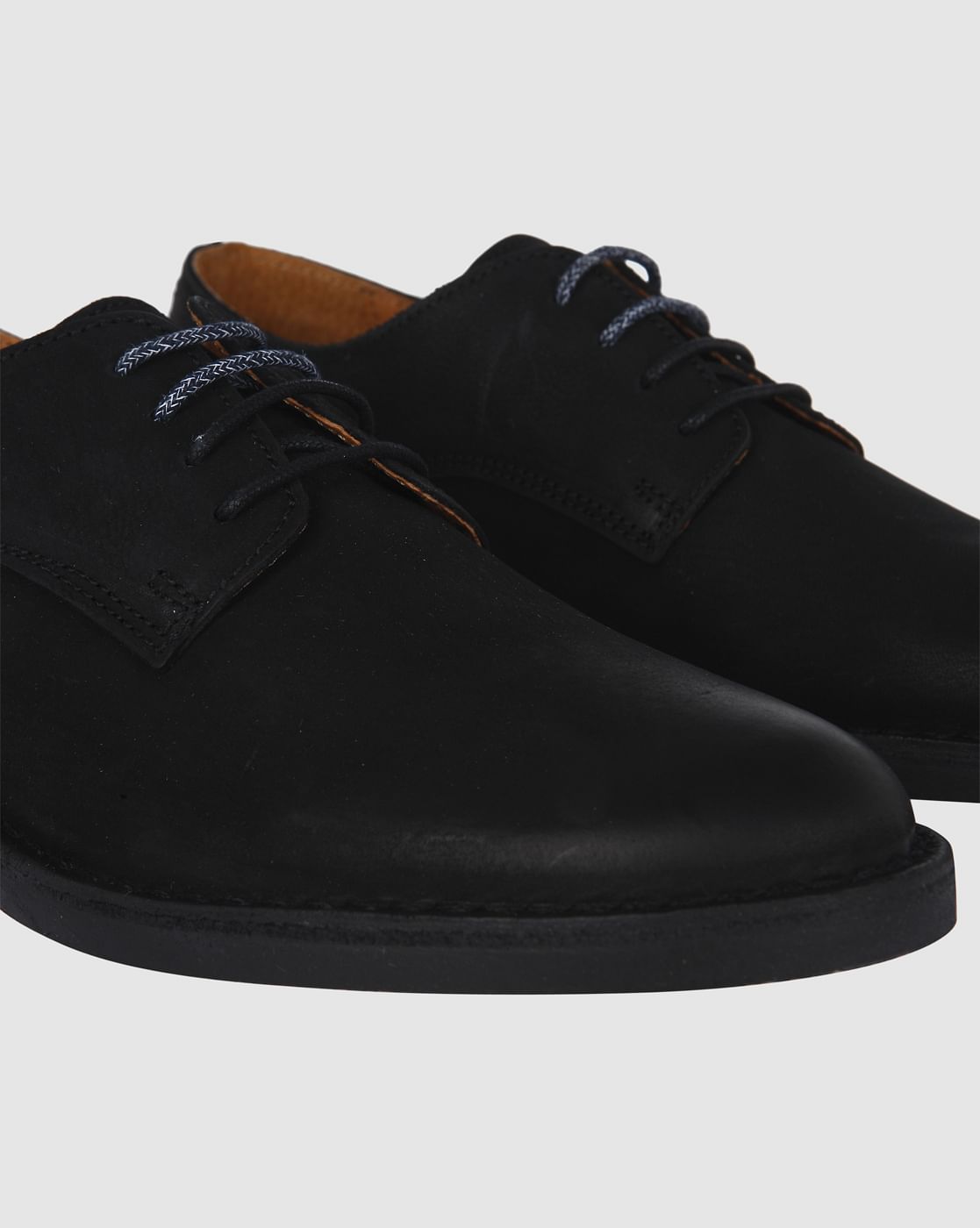 Black Leather Derby Formal Shoes