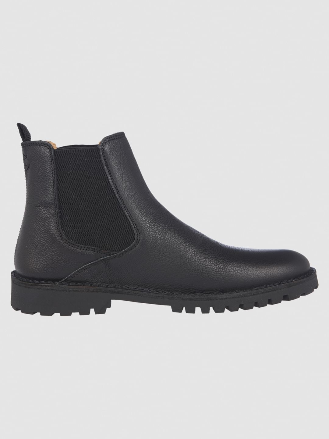Black Leather Chelsea Boots