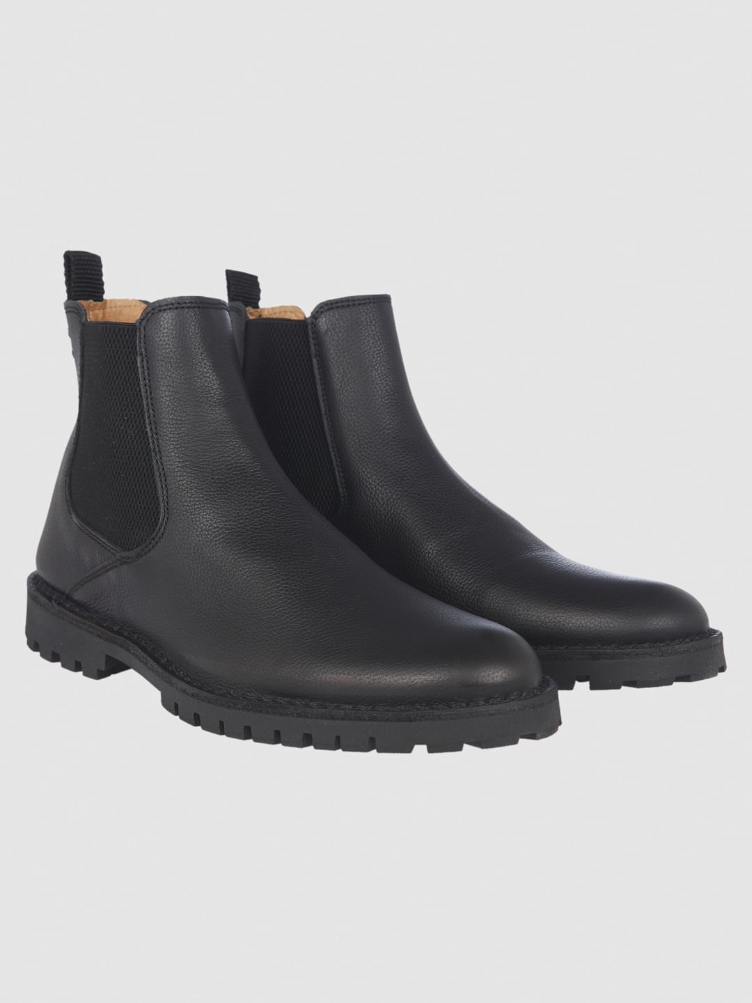 Black Leather Chelsea Boots