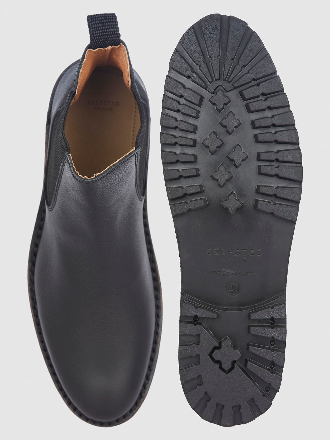 Black Leather Chelsea Boots