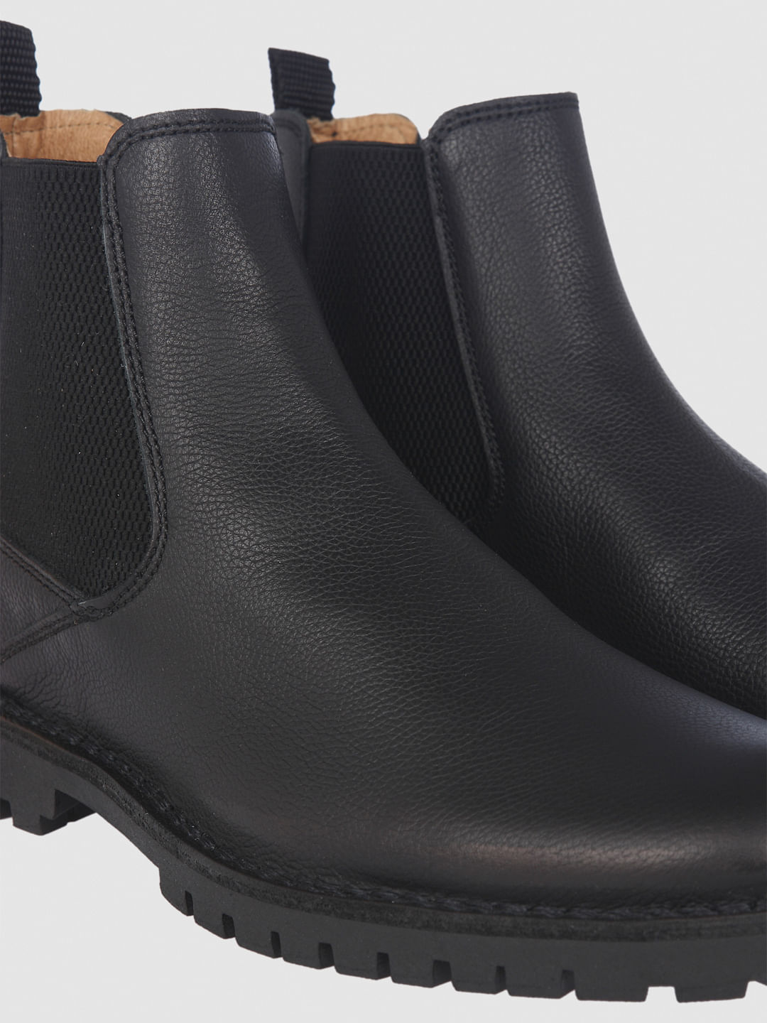 Black Leather Chelsea Boots