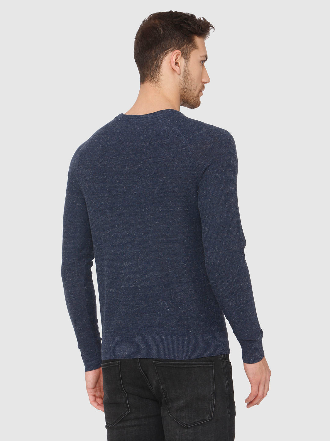Blue Crew Neck Pullover