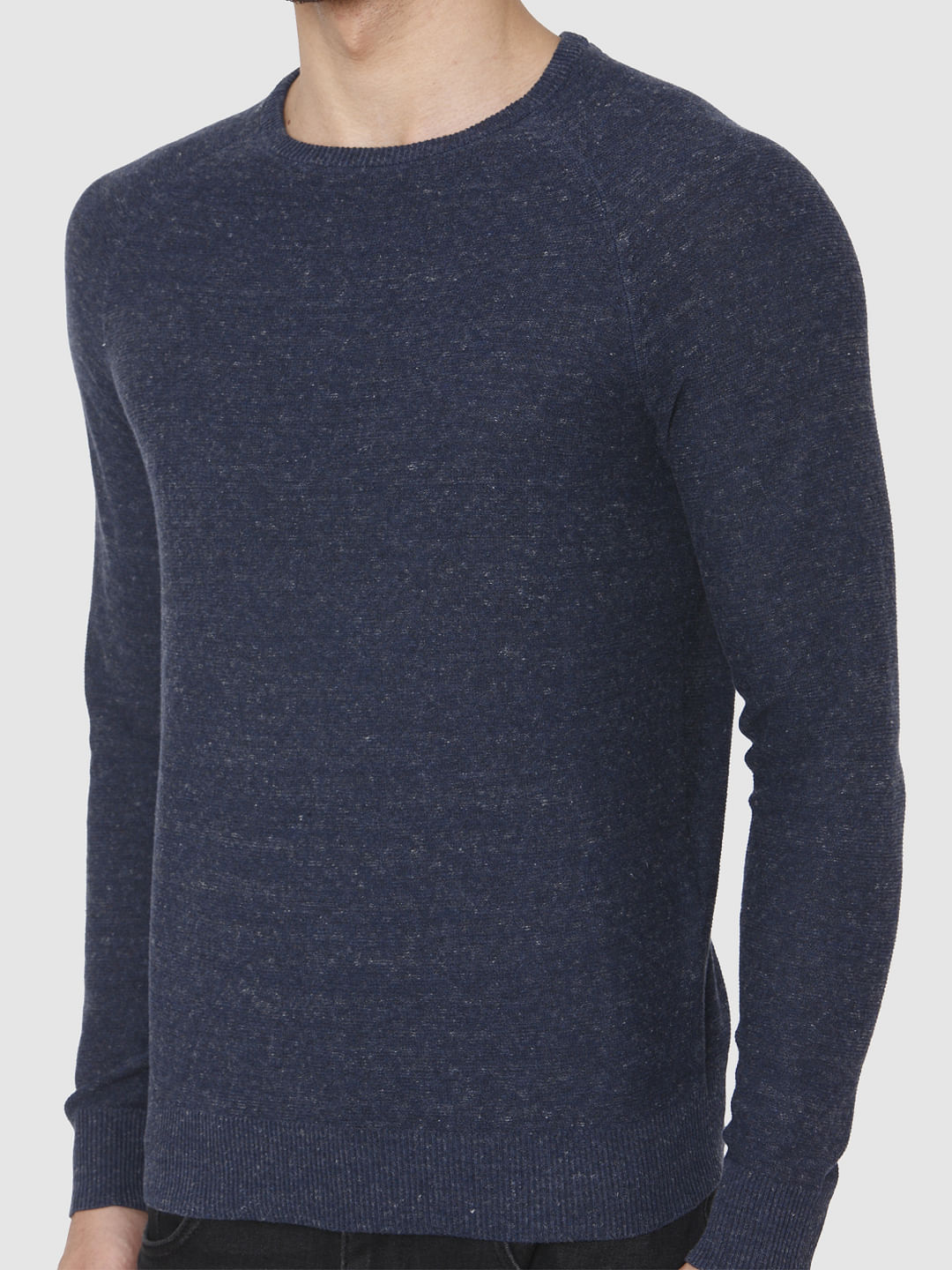 Blue Crew Neck Pullover