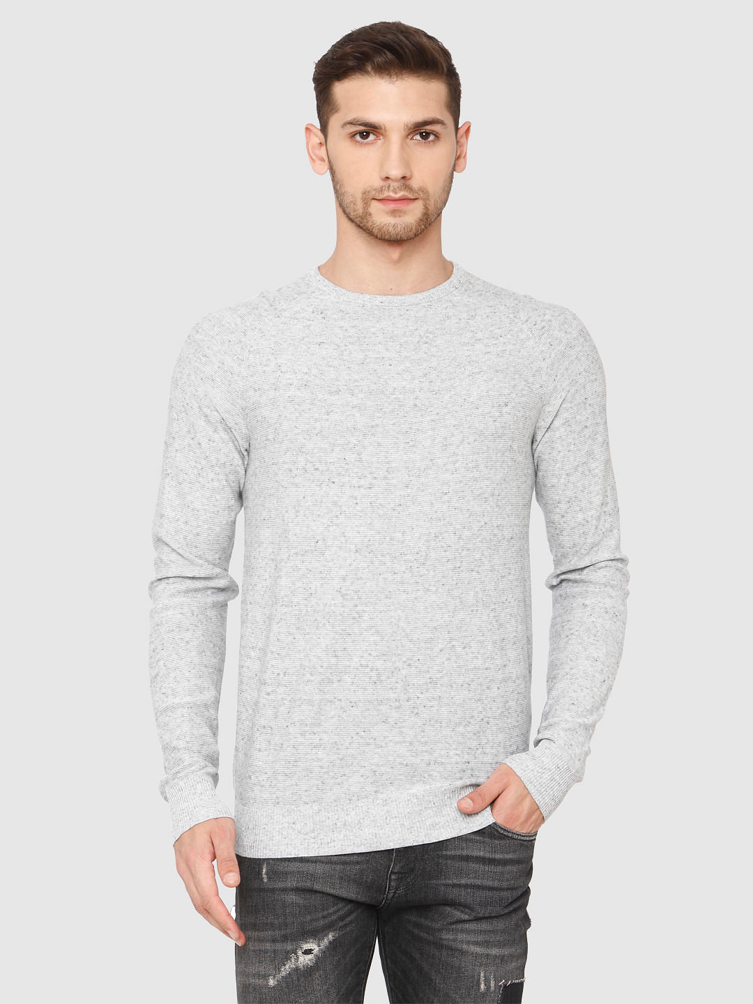 Light Grey Crew Neck Pullover