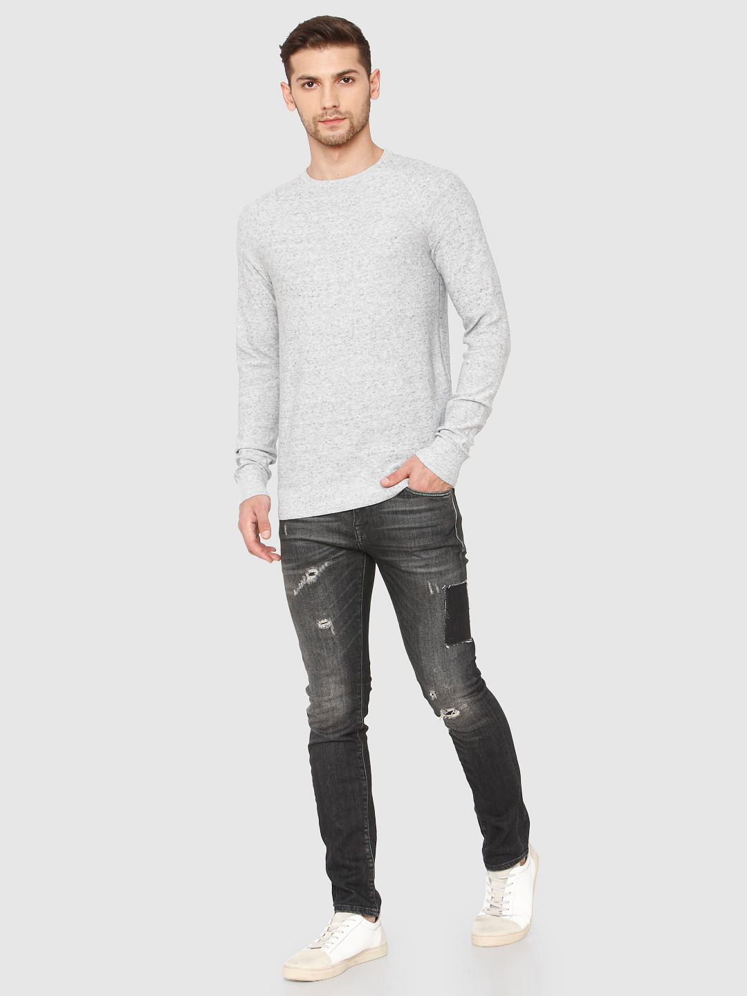 Light Grey Crew Neck Pullover