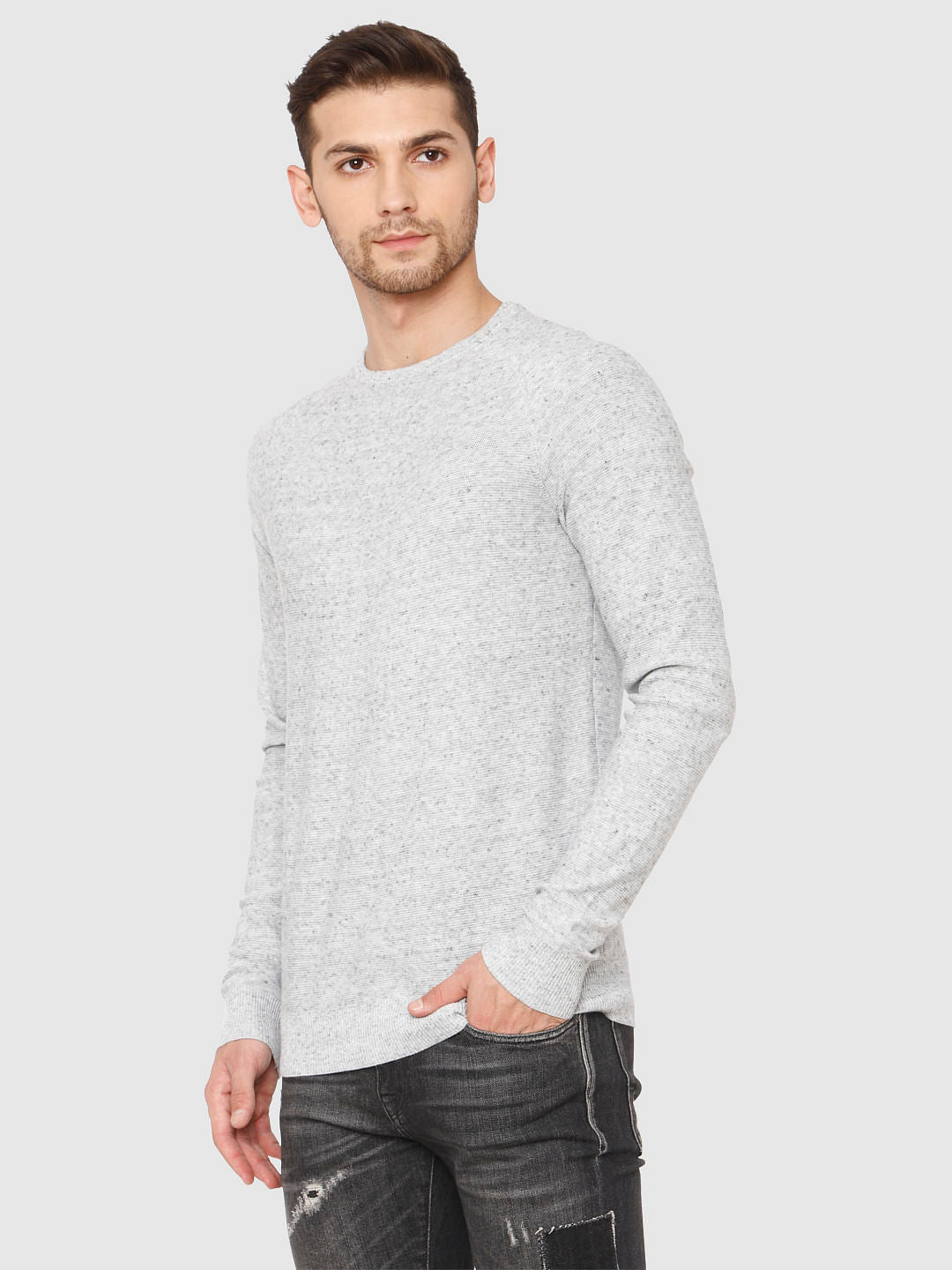 Light Grey Crew Neck Pullover