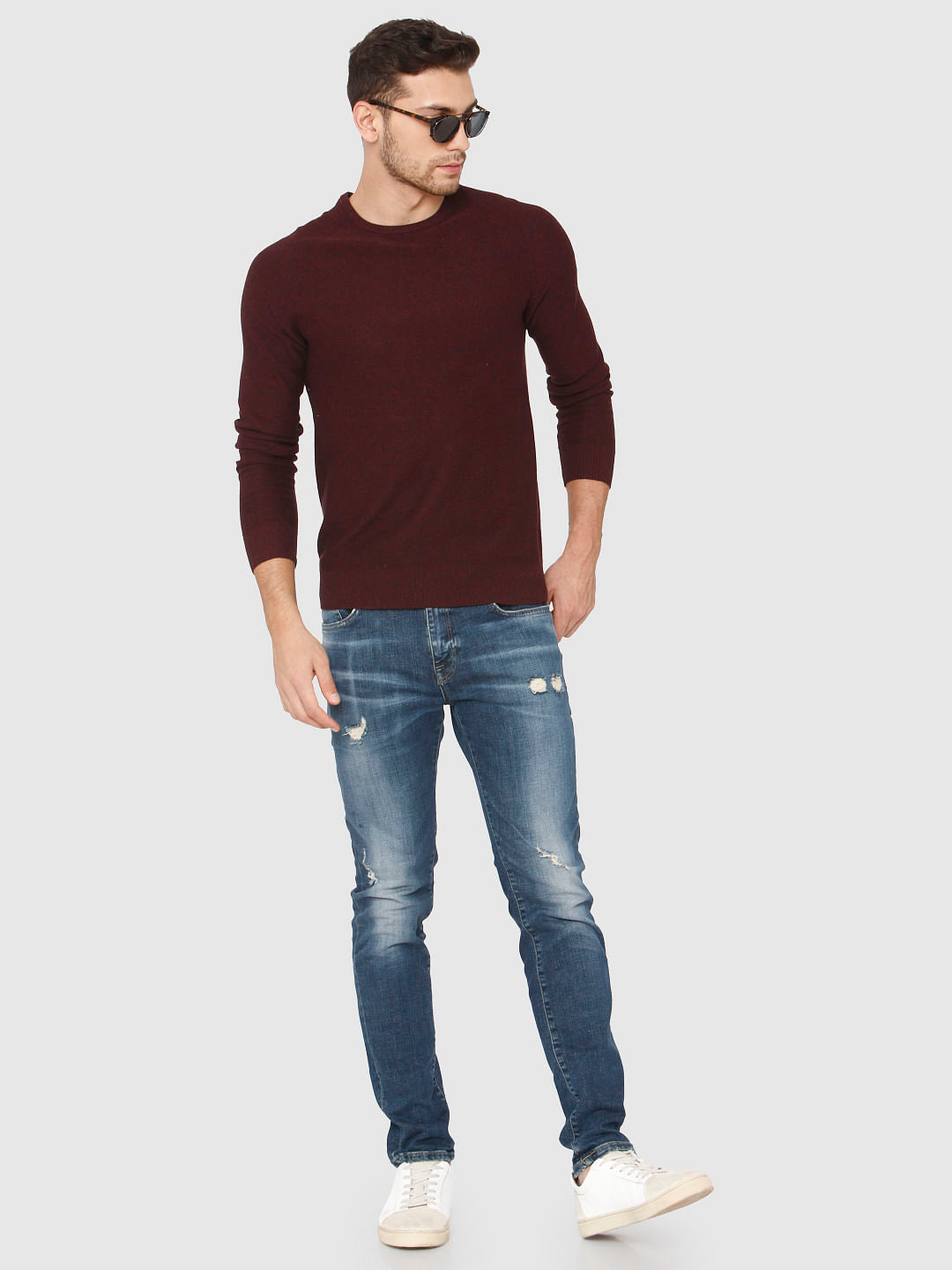 Red Crew Neck Pullover