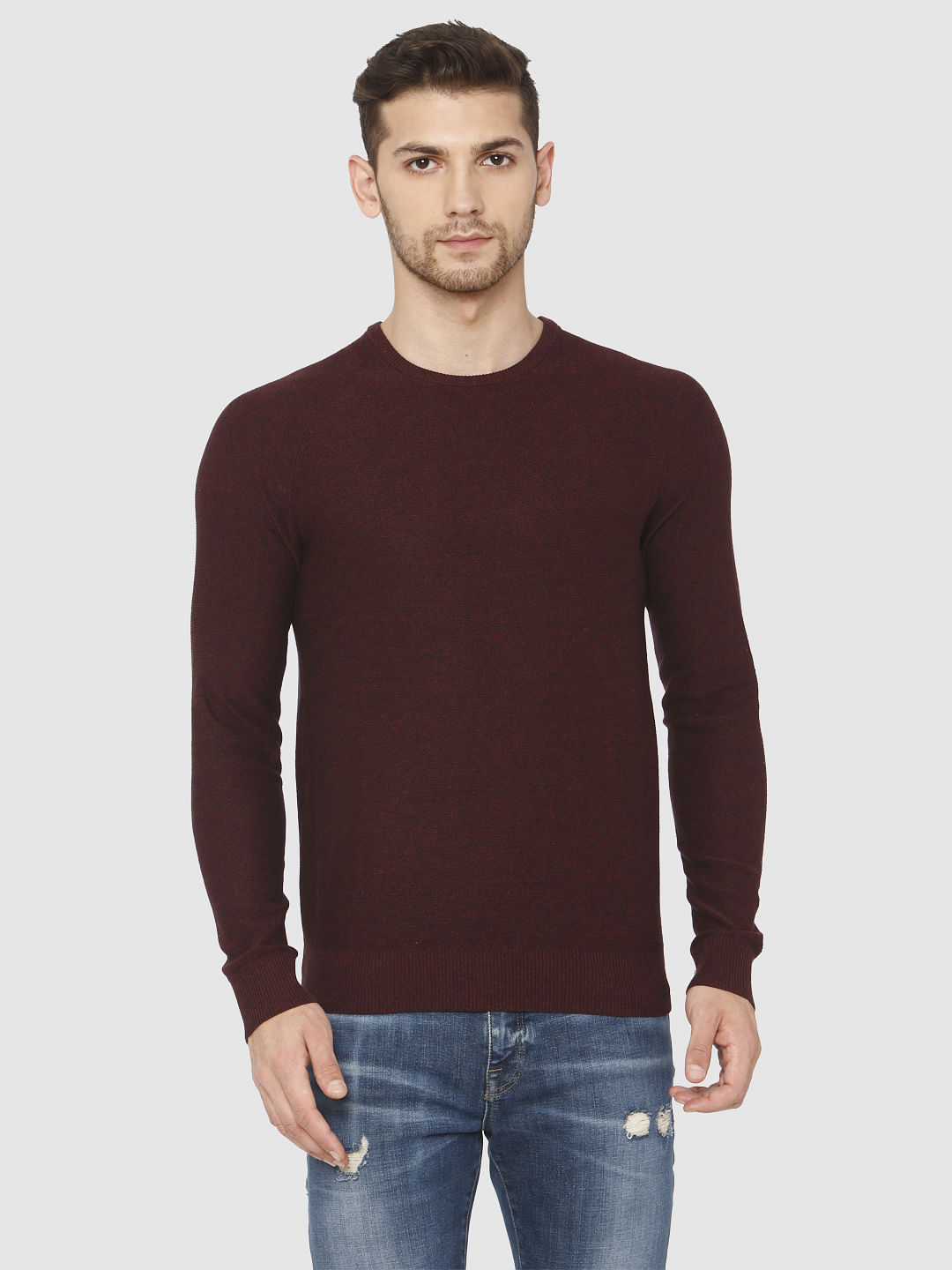 Red Crew Neck Pullover