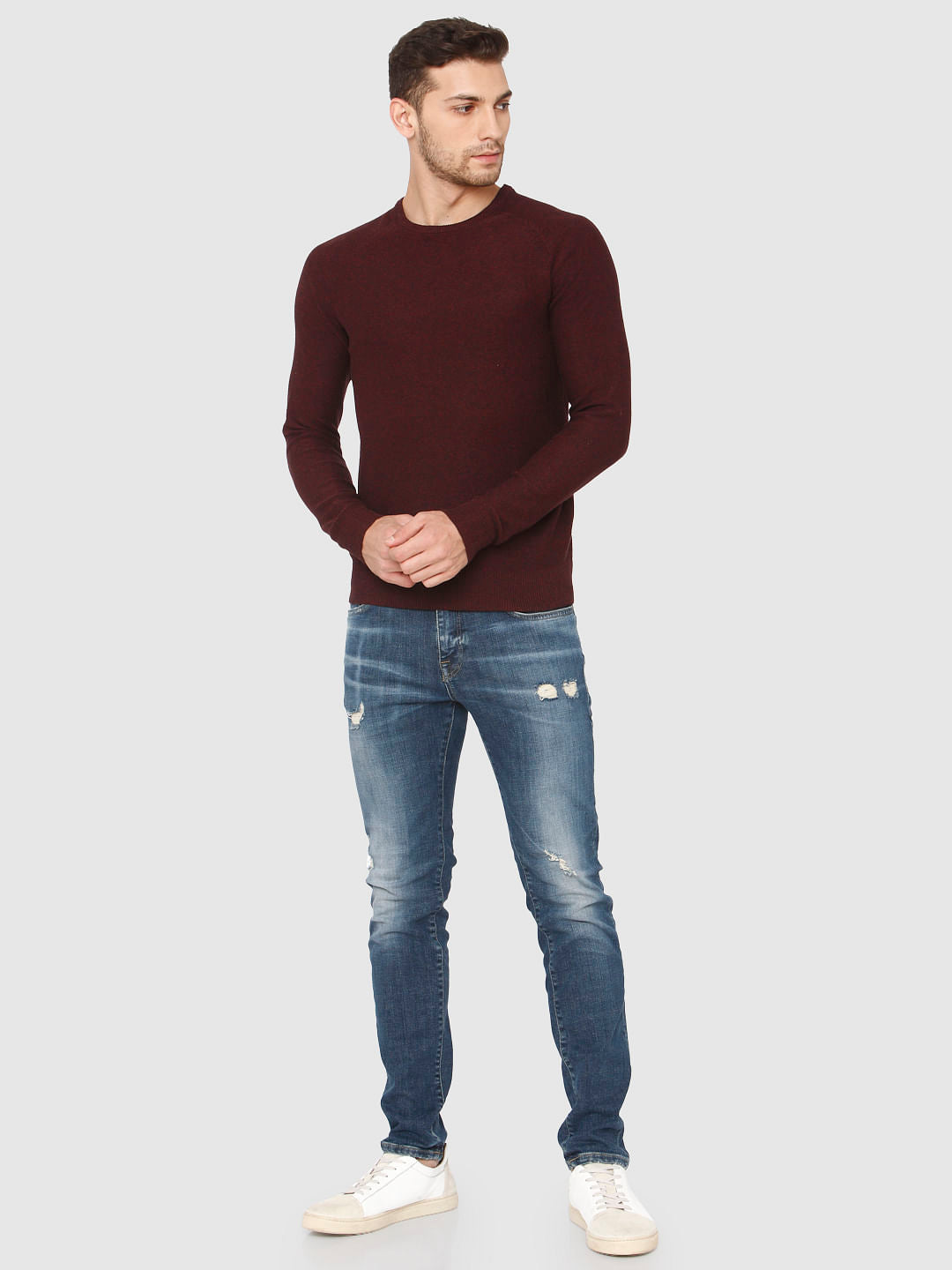 Red Crew Neck Pullover