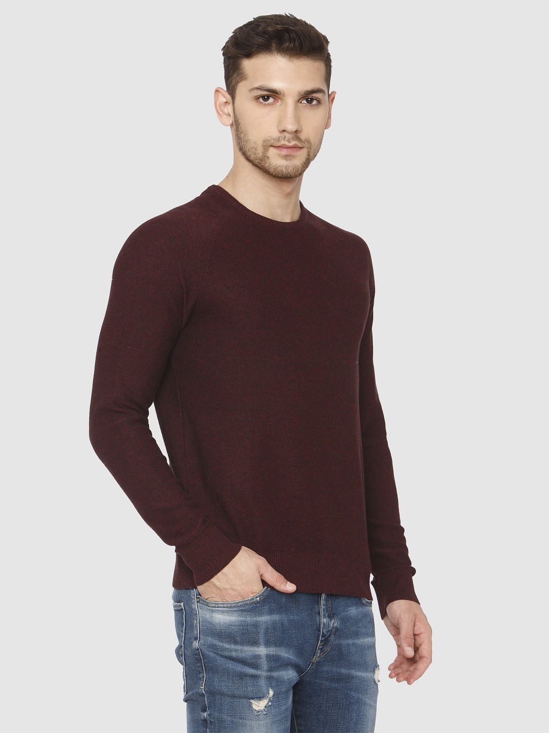 Red Crew Neck Pullover
