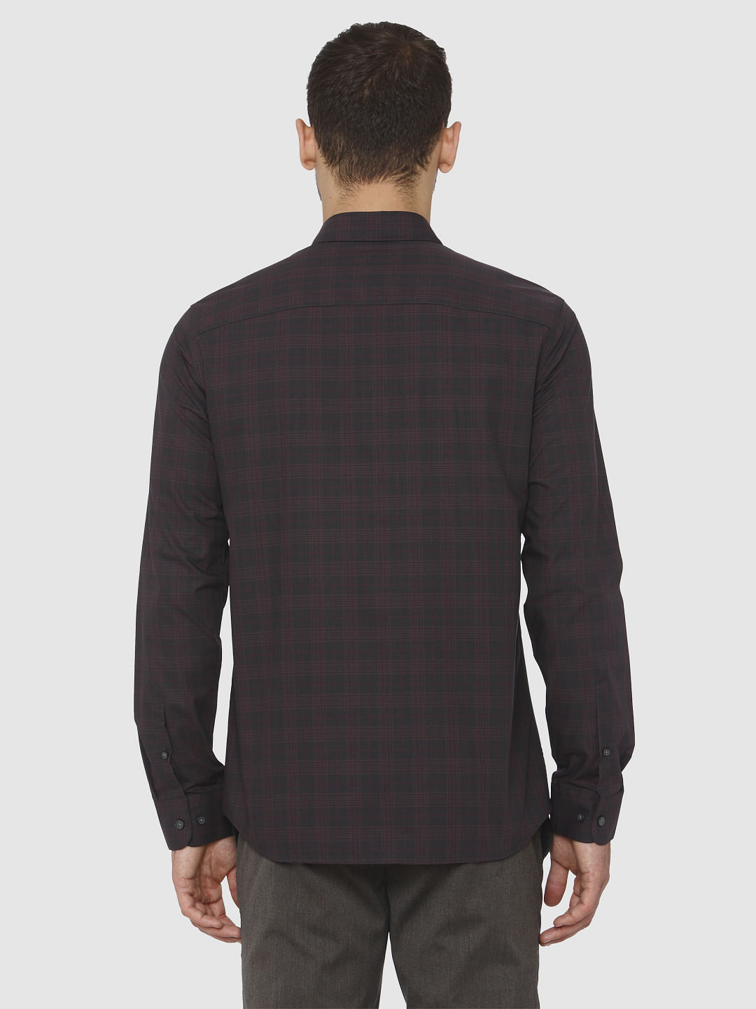 Grey Check Full Sleeves Shirt